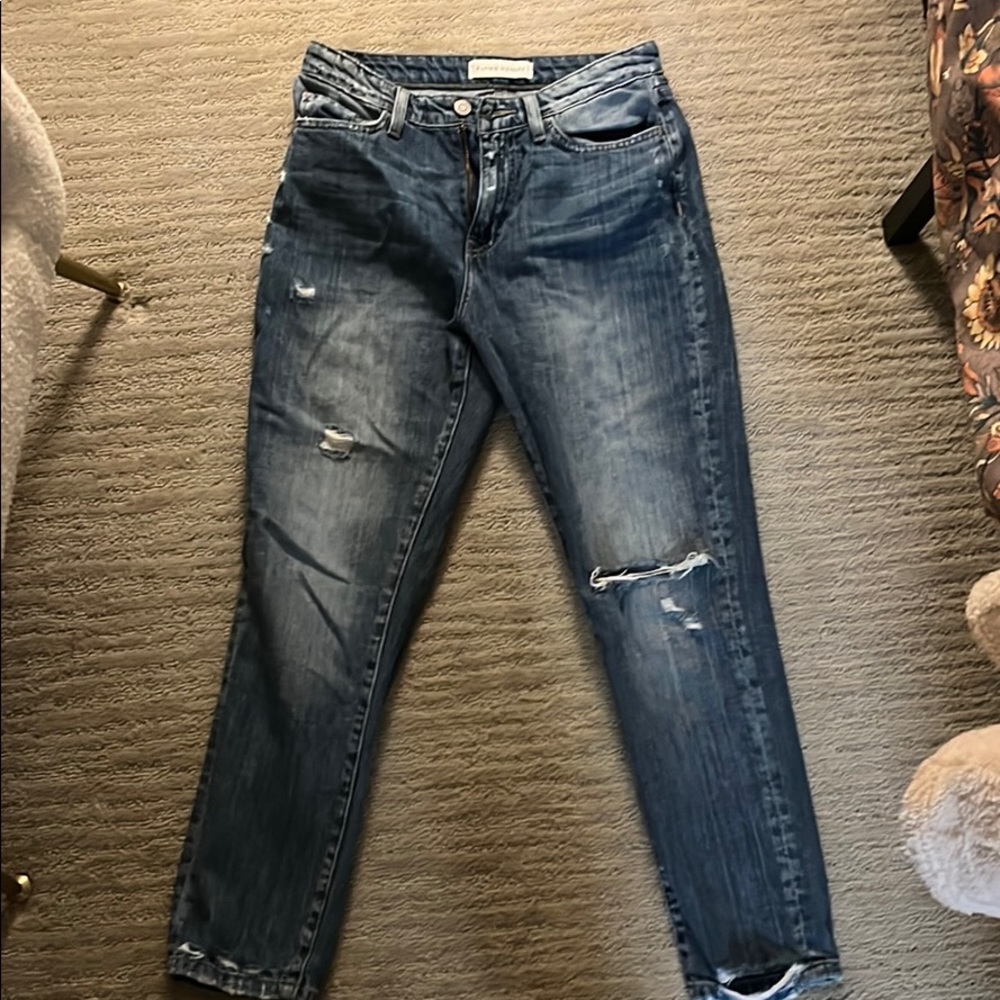 Flying monkey distressed straight jeans